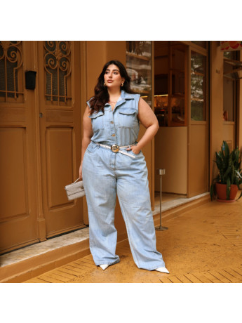 Macacão Jeans Feminino Plus Size Izzat Jeans 