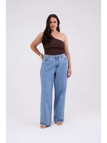 Calça Reta Jeans Feminino Plus Size