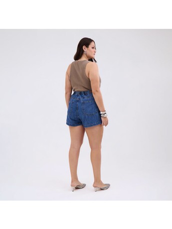 Shorts Jeans Feminino Comfort Plus Size