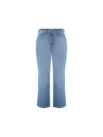 Calça Jeans Cós Transpassado Feminino Plus Size