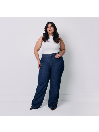 Calça Jeans Reta Feminina Plus Size
