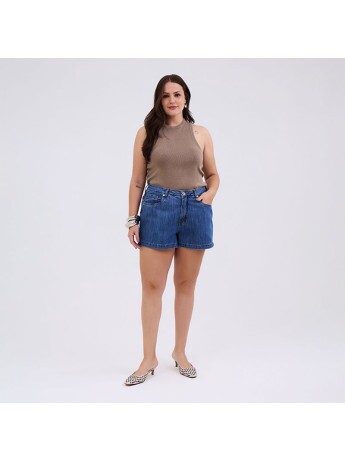 Shorts Jeans Feminino Comfort Plus Size