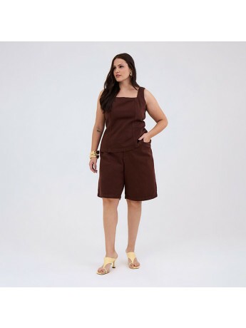 Blusa Feminina Plus Size Marrom 