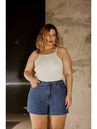 Shorts Jeans Feminino Comfort Plus Size