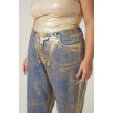Calça Jeans Foil Dourado: Plus Size